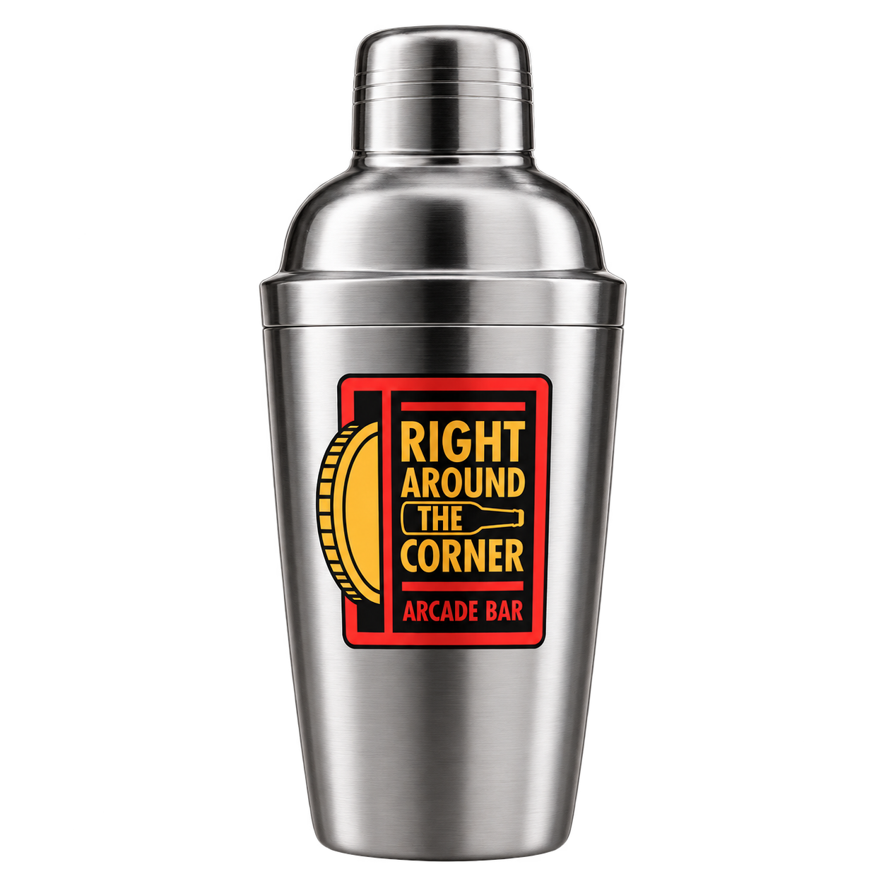 Design preview: Metal cocktail shaker with the RATC logo
